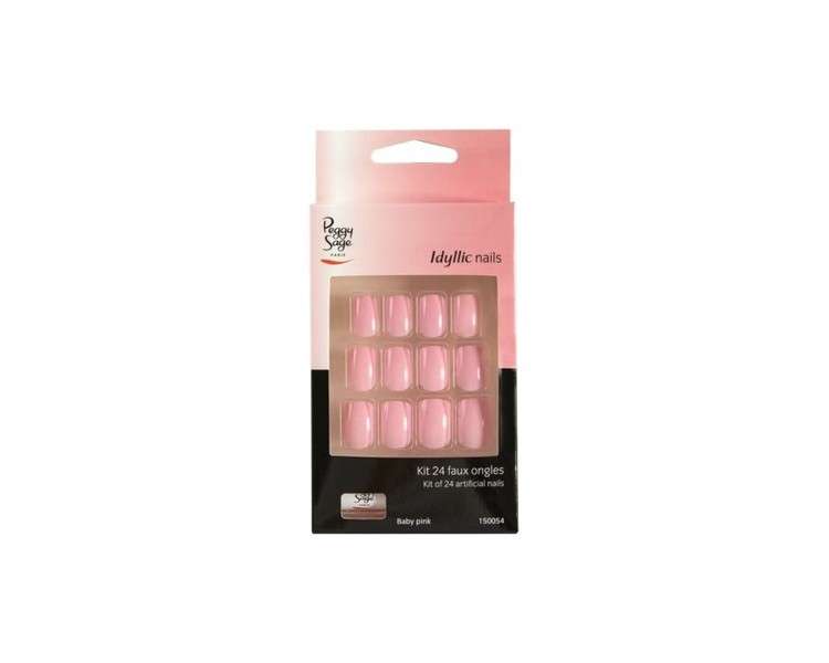 PEGGY SAGE Idyllic Nails Artificial Nail Set with Glue 24 Nails Baby Pink