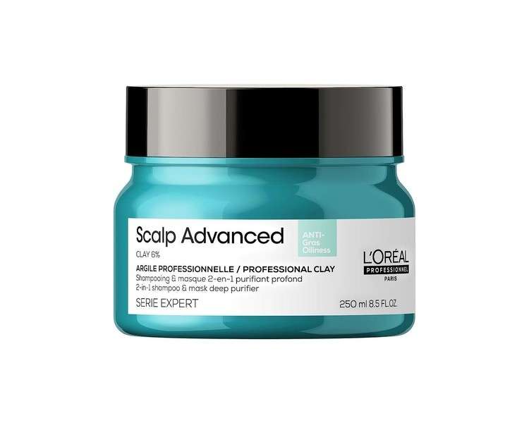 L'Oreal Professionnel Scalp Advanced, Professional Clay Anti-Oiliness 2-In-1 250ml