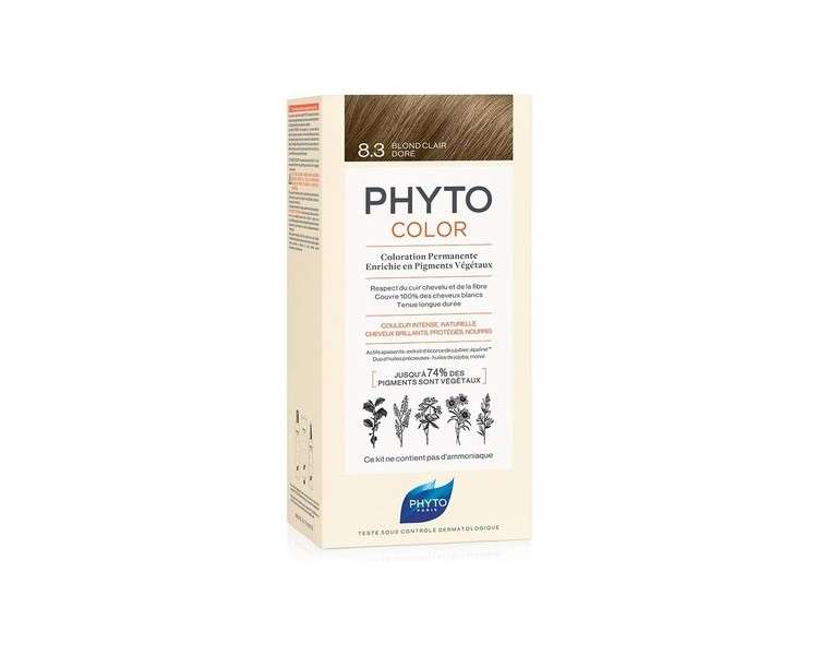 Phyto Protocolor Box Hair Dye 8.3 Light Golden Blonde 182ml
