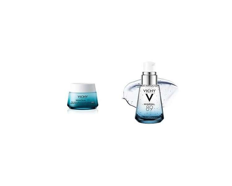 Vichy Mineral 89 Hyaluronic Acid Face Serum and 72h Moisture Boosting Rich Cream