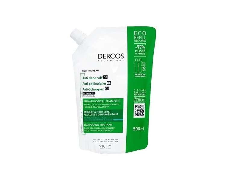 Vichy Dercos Anti-Dandruff Treatment Shampoo for Normal to Oily Hair Refill 500ml