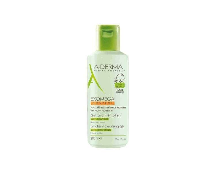 A-DERMA Exomega Control Emollient Cleansing Gel 2 in 1 for Infants and Children 200ml