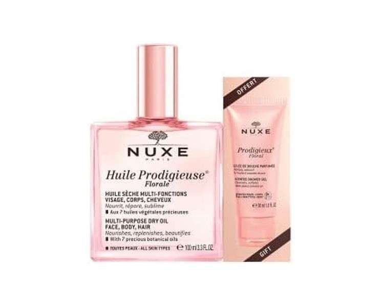 Nuxe Huile Prodigieuse Florale 100ml with Free 30ml Floral Scented Shower Gel