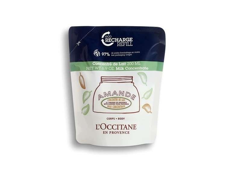 L'OCCITANE Almond Milk Concentrate Eco Refill 200ml Smoothing & Firming Luxury Body Cream