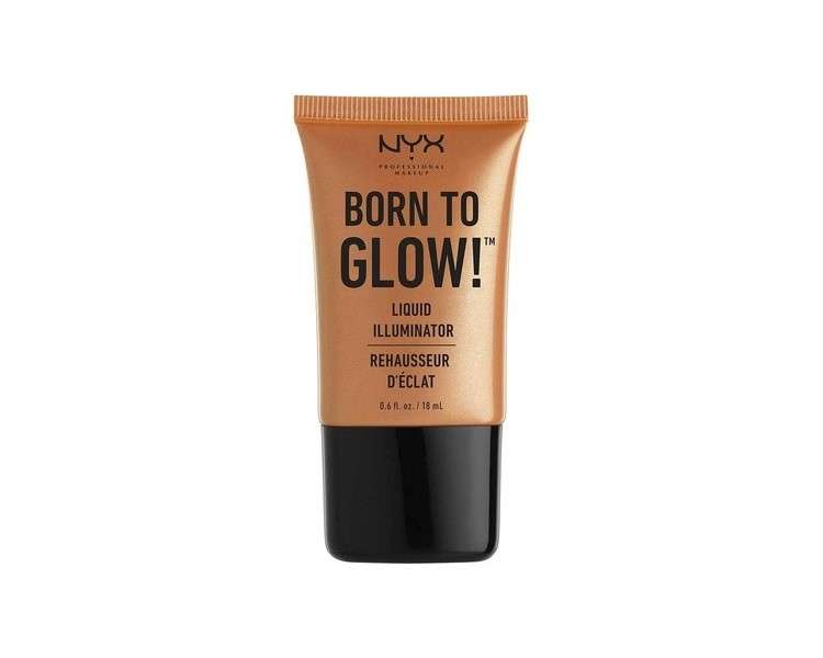 NYX Professional Makeup Born to Glow Liquid Illuminator Pure Gold 03 - Liquid Shimmer Highlighter and Foundation Base with Vegan Formula