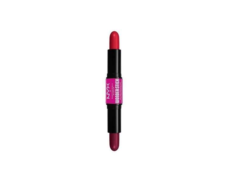 NYX Professional Makeup Wonder Stick Blush with Hydrating Hyaluronic Acid Dual-Ended Cream Stick Bright Amber and Fuchsia