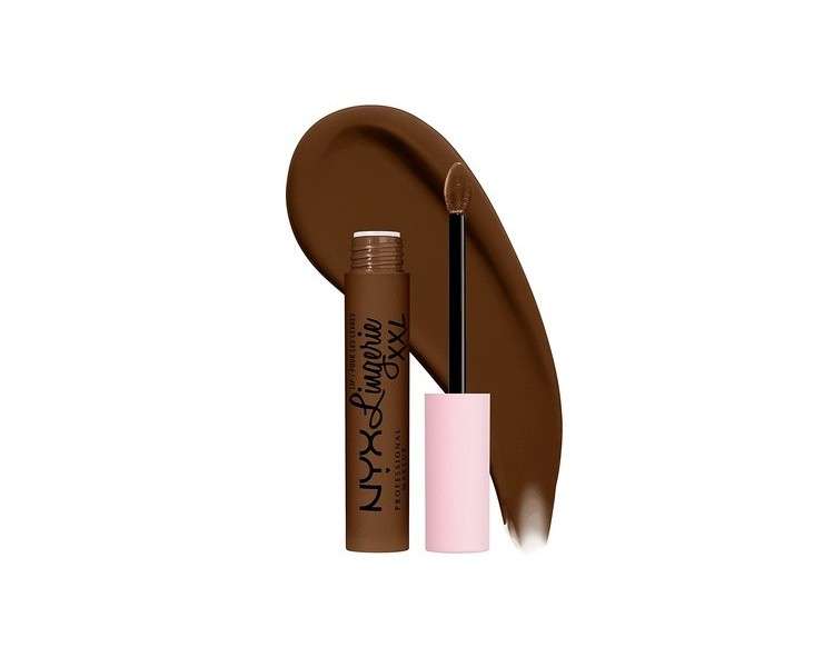 NYX Professional Makeup Lip Lingerie XXL Matte Liquid Lipstick Goin Desnuda Chocolate Brown 0.13 fl oz