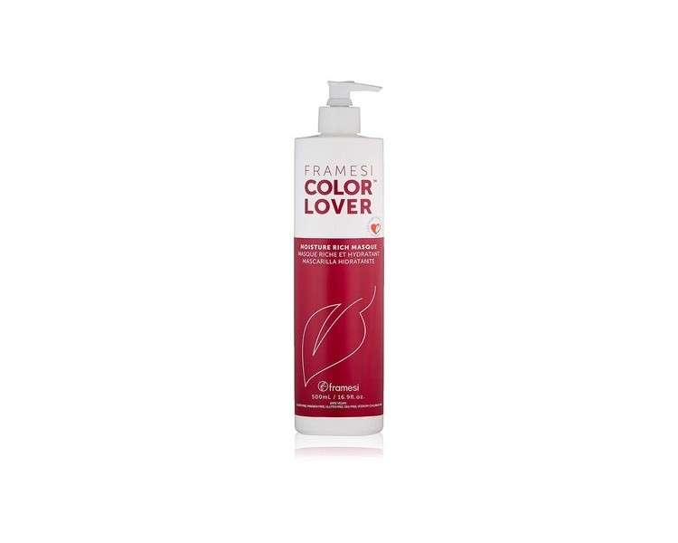 Framesi Color Lover Moisture Rich Masque Sulfate Free Hair Mask for Color Treated Hair 16.9 Fl Oz