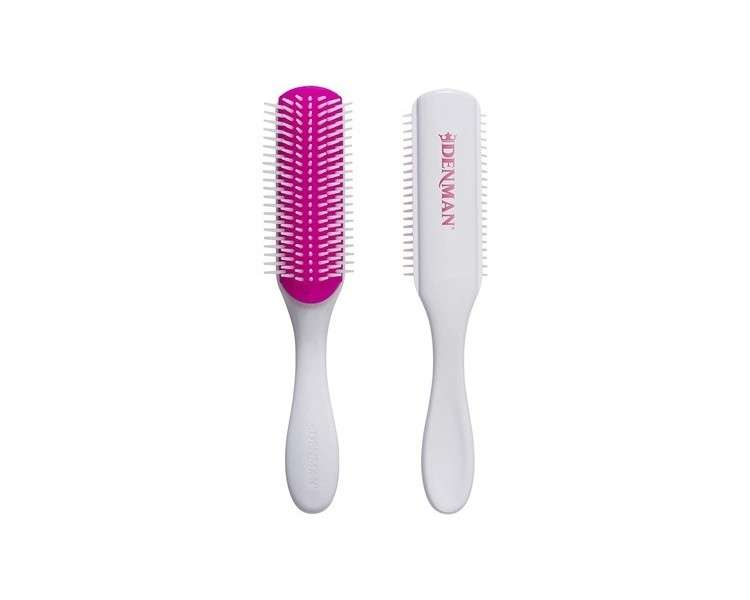 Denman Curly Hair Brush D3 Cherry Blossom 7 Row Styling Brush for Detangling Separating Shaping and Defining Curls