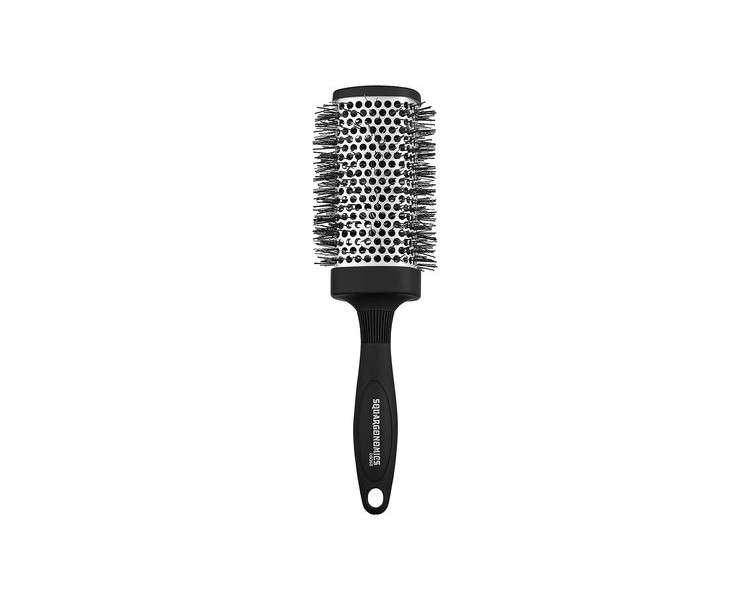 Denman Squargonomics Round Hair Brush for Fast and Gentle Blow-Drying and Straightening Long Hair with Wavy Nylon Bristles - 53mm Diameter - Single