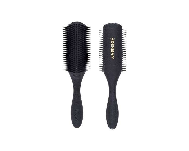 Denman Hair Brush with 9 Rows of Bristles Black