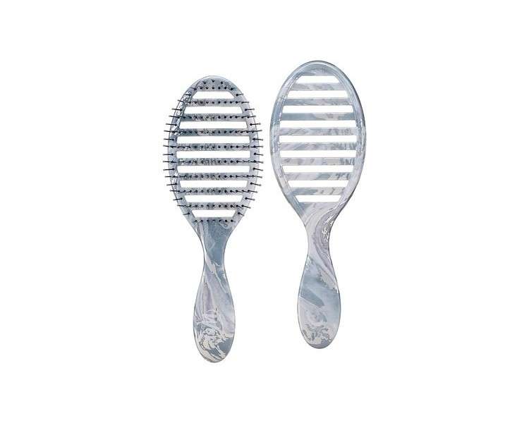 WetBrush Speed Dry Detangler with Heatflex Bristles and Open Vent Design Metallic Marble Collection Silver Marble Silver