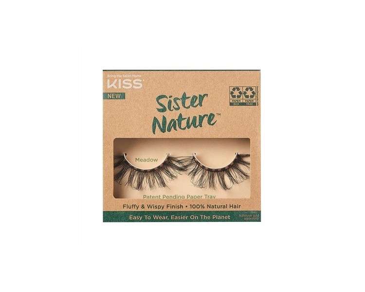 KISS Sister Nature False Eyelashes 100% Natural Hair Meadow Wispy and Fluffy Lash Finish