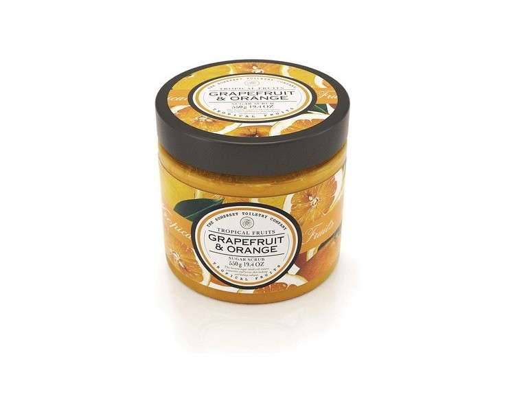 Tropical Fruits Grapefruit & Orange Exfoliating Body Sugar Scrub for Softer, Fresher Skin 550g