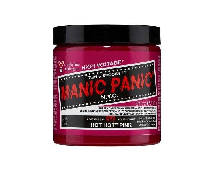 Manic Panic High Voltage Classic Cream Formula Hair Dye 8oz Hot Hot Pink - Big Pot