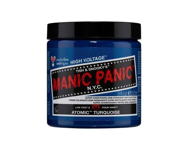 Manic Panic High Voltage Classic Cream Formula Hair Dye 8oz Atomic Turquoise