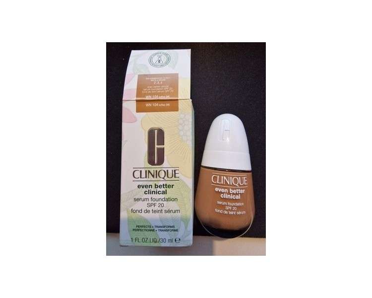 Clinique Even Better Serum Foundation 30ml WN 104 Toffee - New Boxed