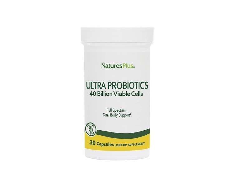 NaturesPlus Ultra Probiotics Maximum Strength Digestive Supplement 30 Vegetarian Capsules