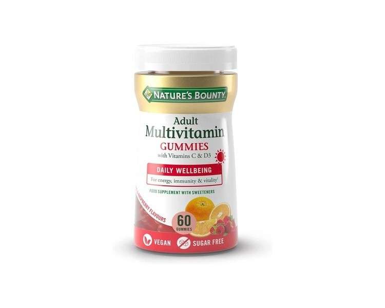 Nature's Bounty Adult Multivitamin Gummies with Vitamin B6, B12, D3, C and Biotin 60 Gummies