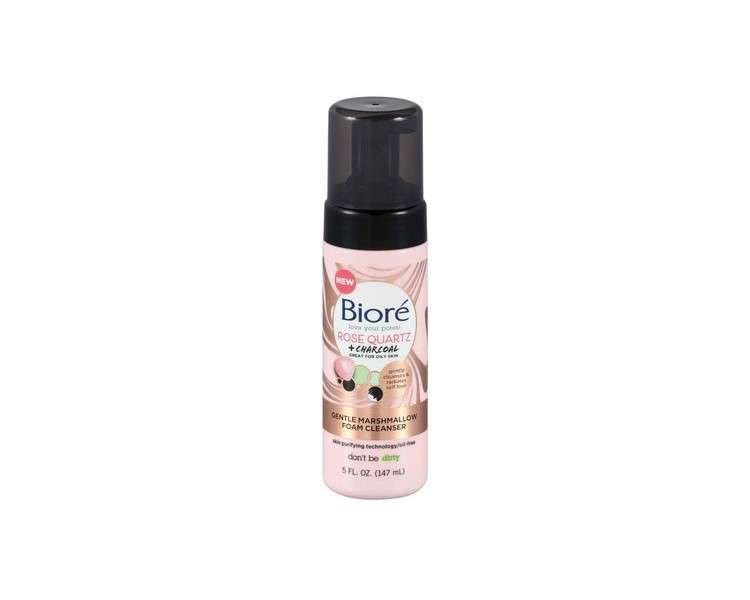 Biore Rose Quartz + Charcoal Gentle Marshmallow Cleanser 5oz 147ml