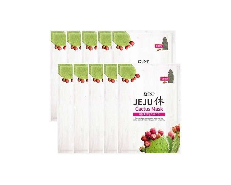 SNP Shining Nature Purity Jeju's Calming Cactus Mask Korean Skin Care 10 Pack Jeju Cactus Nourishing