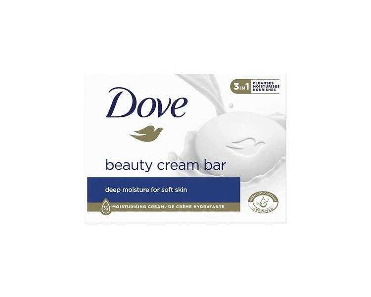 Dove Beauty Cream Bar Hand Soap with 1/4 Moisturizing Cream 90g