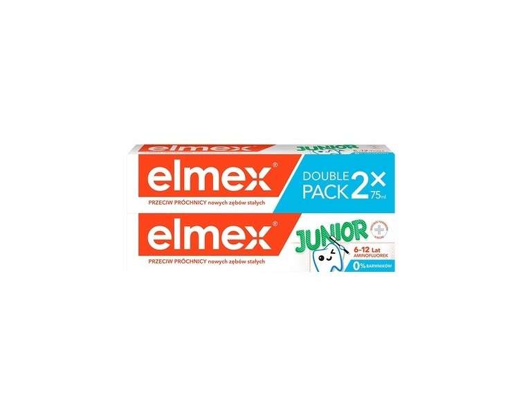 Elmex Junior Toothpaste with Aminofluoride for Children 6-12 Years 2x75ml