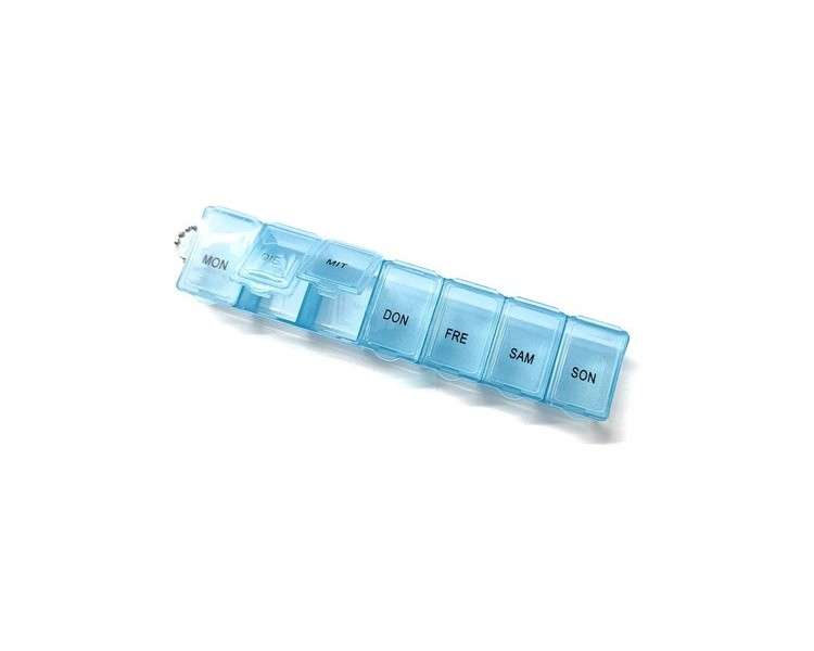 7 Day Pill Box with Keychain Blue - 1 Box