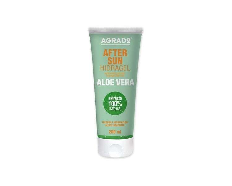 Hydragel Lotion AfterSun Aloe Vera 100% Natural Moisturizing Cream for After Sun 200ml - Agrado