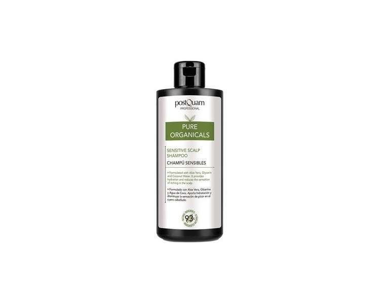 PostQuam Organicals Natur Shampoo for Sensitive Scalp with Aloe Vera, Glycerin, and Coconut Water 400ml
