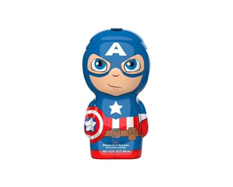 Marvel Captain America 2in1 Shower Gel & Shampoo with 3D Figure and Great Scent 400ml