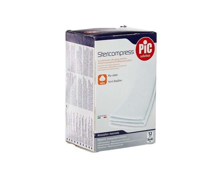 Pic Sterile Gauze Compress 36x40cm - Pack of 12