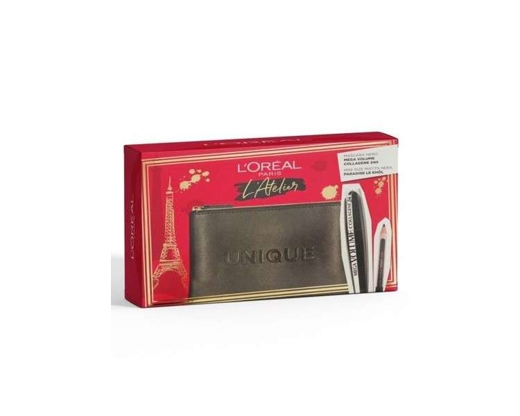 L'Oreal Paris Atelier Pouch Set with Mega Volume Mascara and Pencil