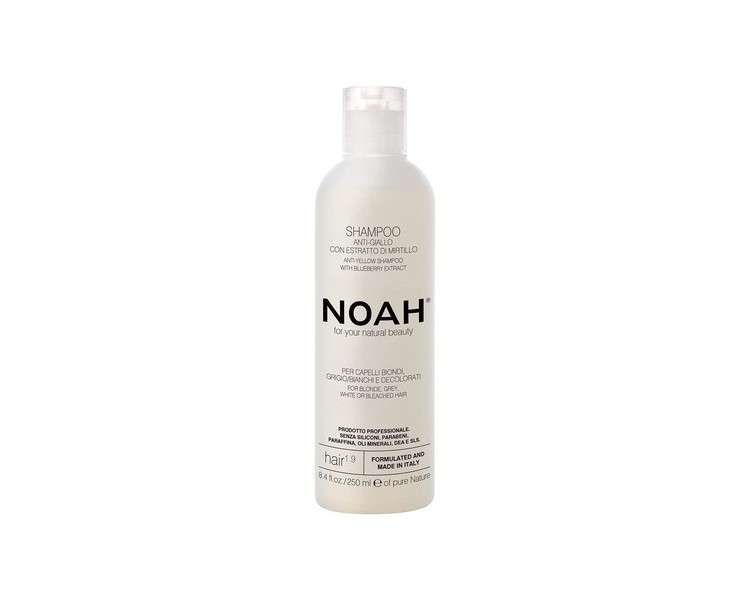 NOAH 1.9 Anti-Yellow Shampoo with Blueberry Extract 250ml - Made in Italy - Cruelty Free Nickel Tested