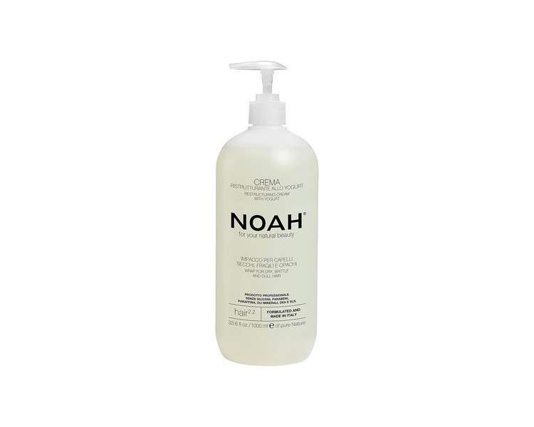 NOAH 2.2 Restructuring Cream with Yogurt 1000ml - Made in Italy Cruelty Free No SLS or Parabens Nickel Tested