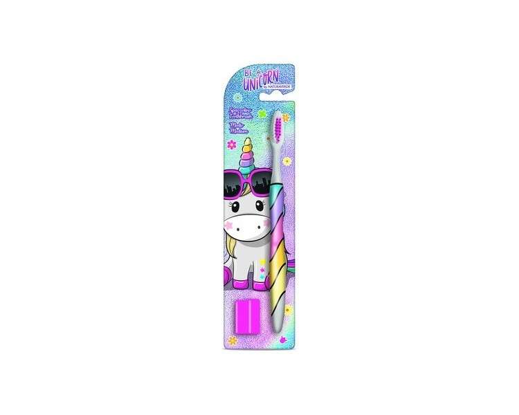 Naturaverde Kids Be a Unicorn Toothbrush with Medium Bristles - Fun Toothbrush for Children