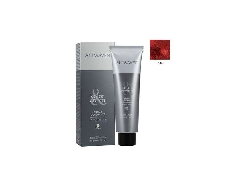 ALLWAVES Professionnelle Cream Color 7.44 Chilli Pepper Hair Color 100ml