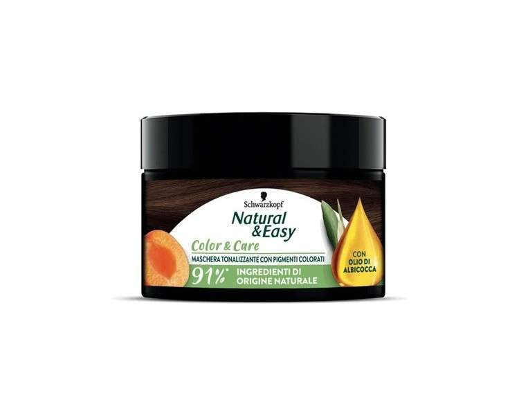 Schwarzkopf Natural & Easy Cold Dark Brown Hair Mask Toning Colouring Mask with Apricot Oil 150ml