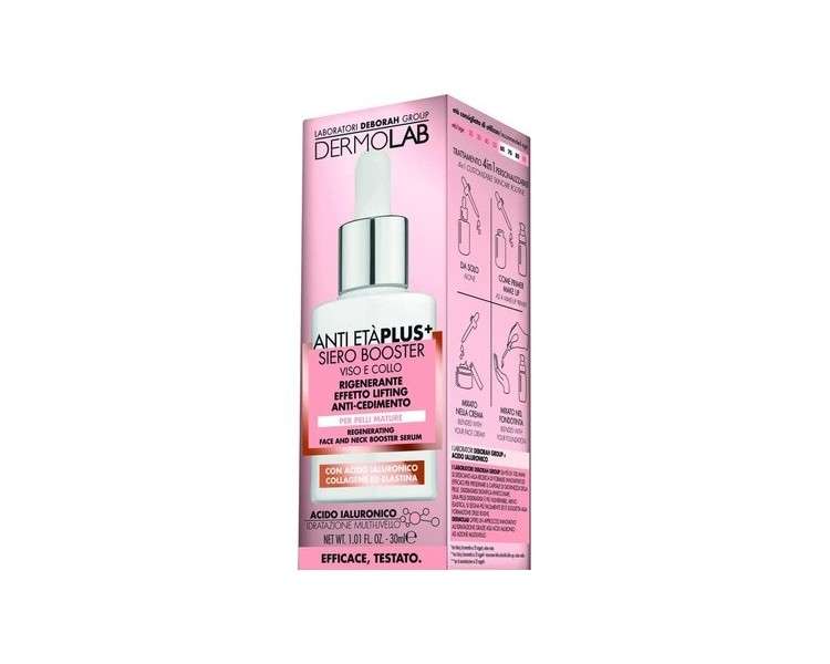 Dermolab Anti-Aging Plus Face and Neck Serum Booster Regenerating Lifting Effect with Hyaluronic Acid 30ml