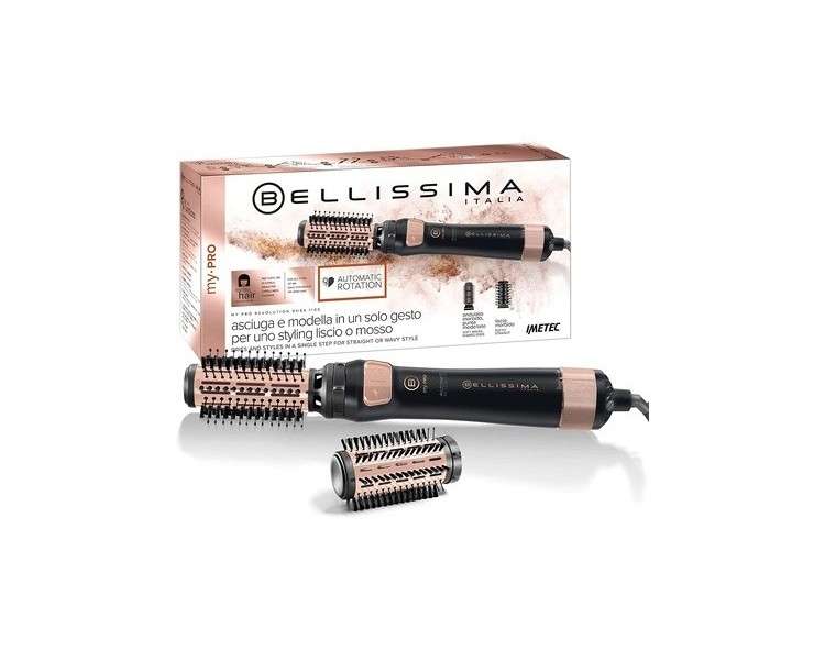 Bellissima My Pro Revolution BHS4 1100 Warm Air Brush with Ionizer and Ceramic Coating Black and Rose Gold