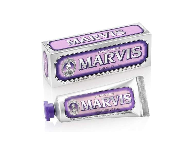 MARVIS Jasmin Mint Toothpaste with Floral Notes of Jasmine 25ml - Travel Size with Fluoride