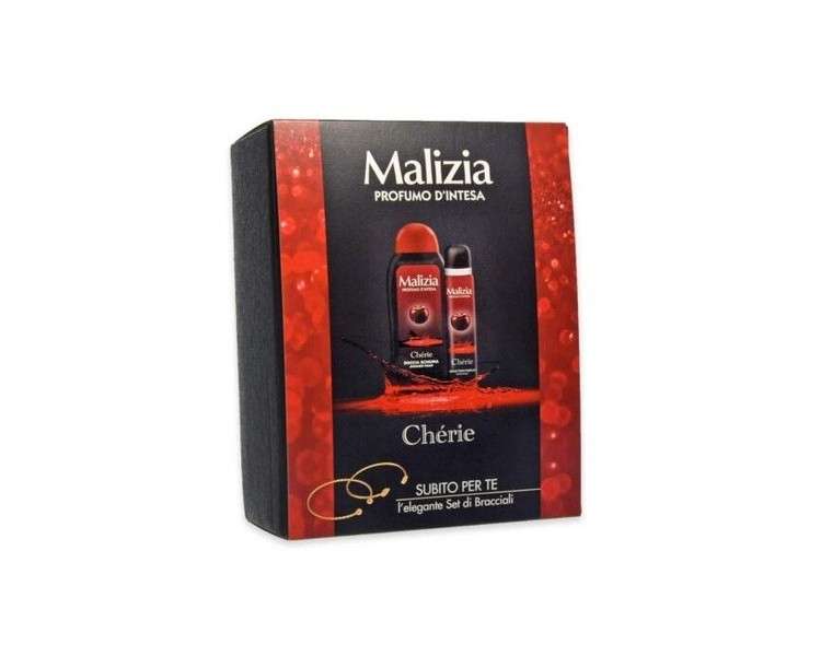 Malizia Gift Set for Women with Deodorant 100ml, Shower Foam, and 2 Bracelets