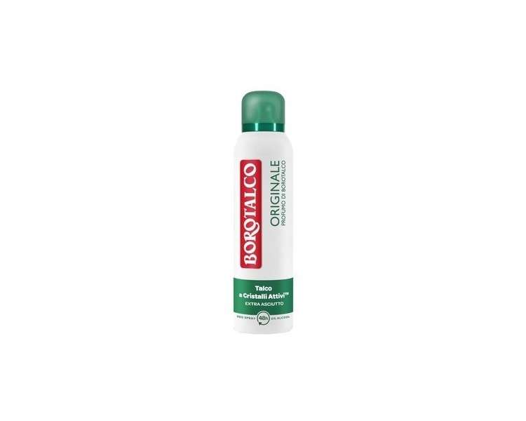 BOROTALCO Originale Extra Dry Deodorant Spray with Talcum Powder Scent 150ml