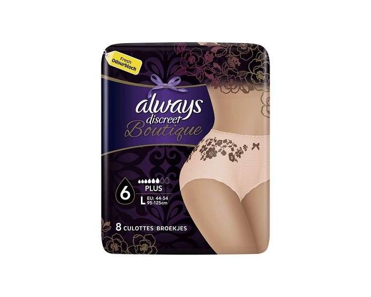 Always Discreet Boutique Incontinence Underwear for Bladder Leaks Size L