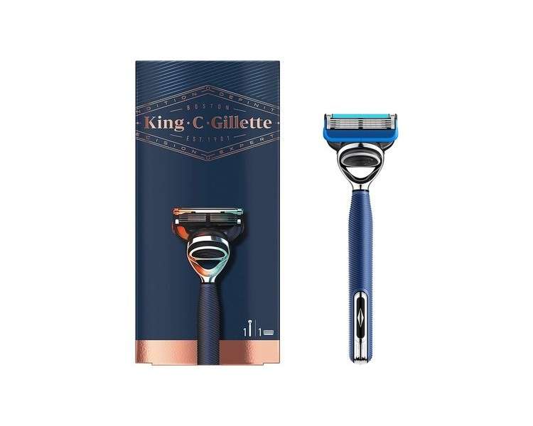 King C. Gillette Shave & Edging Razor 1 Blade Marine Blue 46g Premium