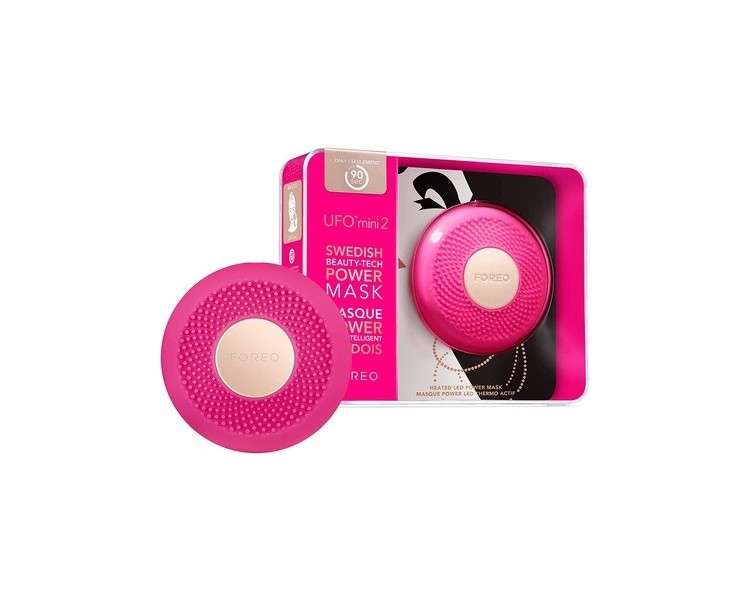 Foreo Ufo Mini 2 Full Facial LED Mask Treatment with Red Light Therapy and Face Massager Fuchsia