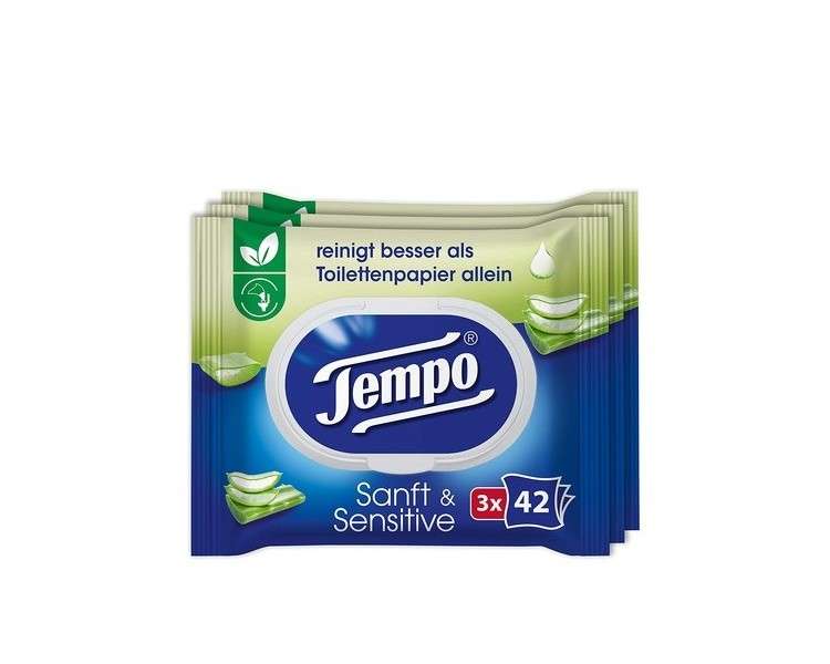 Tempo Moist Toilet Paper Gentle and Sensitive - 42 Sheets, 0.651g