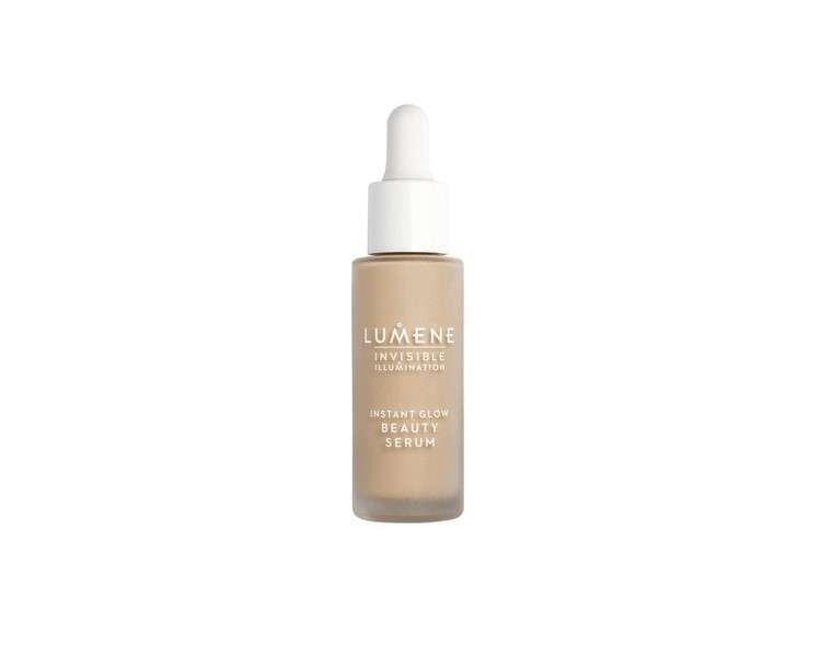 Lumene Invisible Illumination Instant Glow Beauty Serum Universal Medium 30ml with Nordic Willowherb and Algae Extracts