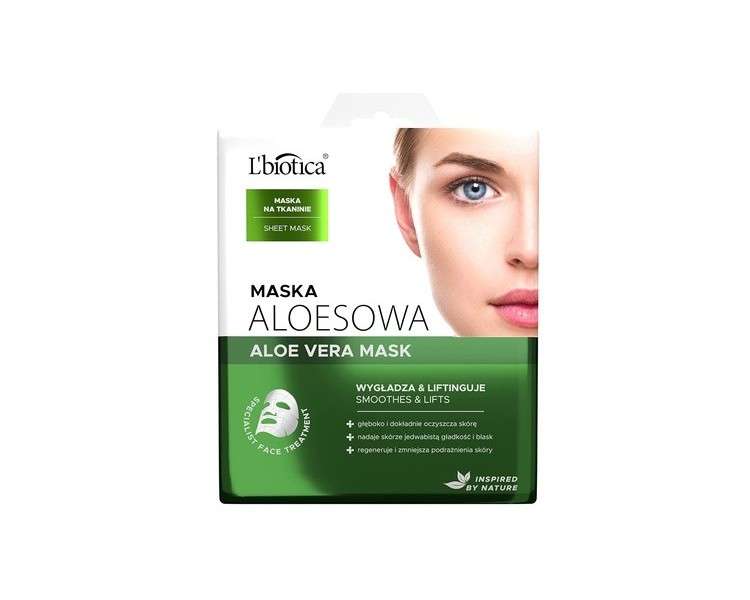 L'BIOTICA HOME SPA Aloe Sheet Face Mask 23ml