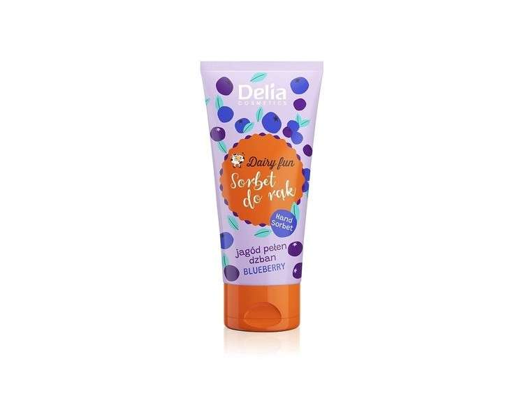 Delia Cosmetics Dairy Fun Blueberry Hand Sorbet Moisturizing and Regenerating with Natural Extracts 50g